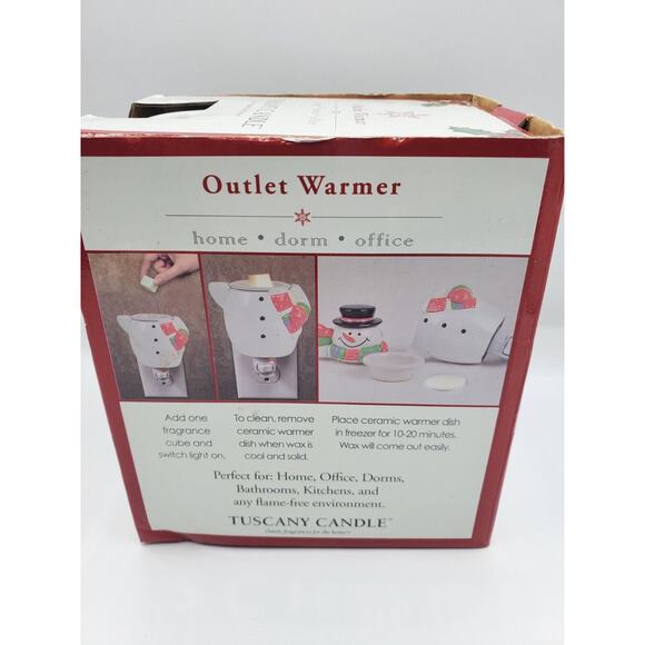 Tuscany Ceramic Outlet Wax Melt Warmer Christmas Winter Holiday Snowman NIB - Picture 10 of 10